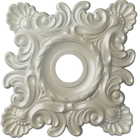 Ekena Millwork Crawley Ceiling Medallion (Fits Canopies up to 6 3/4"), 18"W x 18"H x 3 1/4"ID x 1 1/2"P, Flash Blue CM18CRFBS
